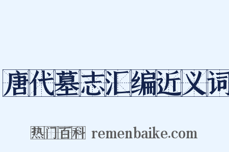 唐代墓志汇编近义词是什么意思的图片